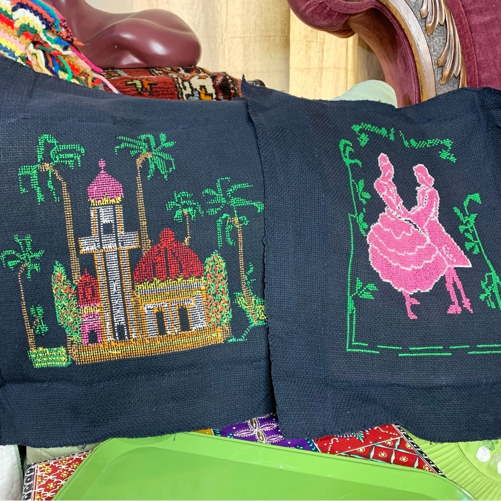 Cross-stitch Textile Set of 2
